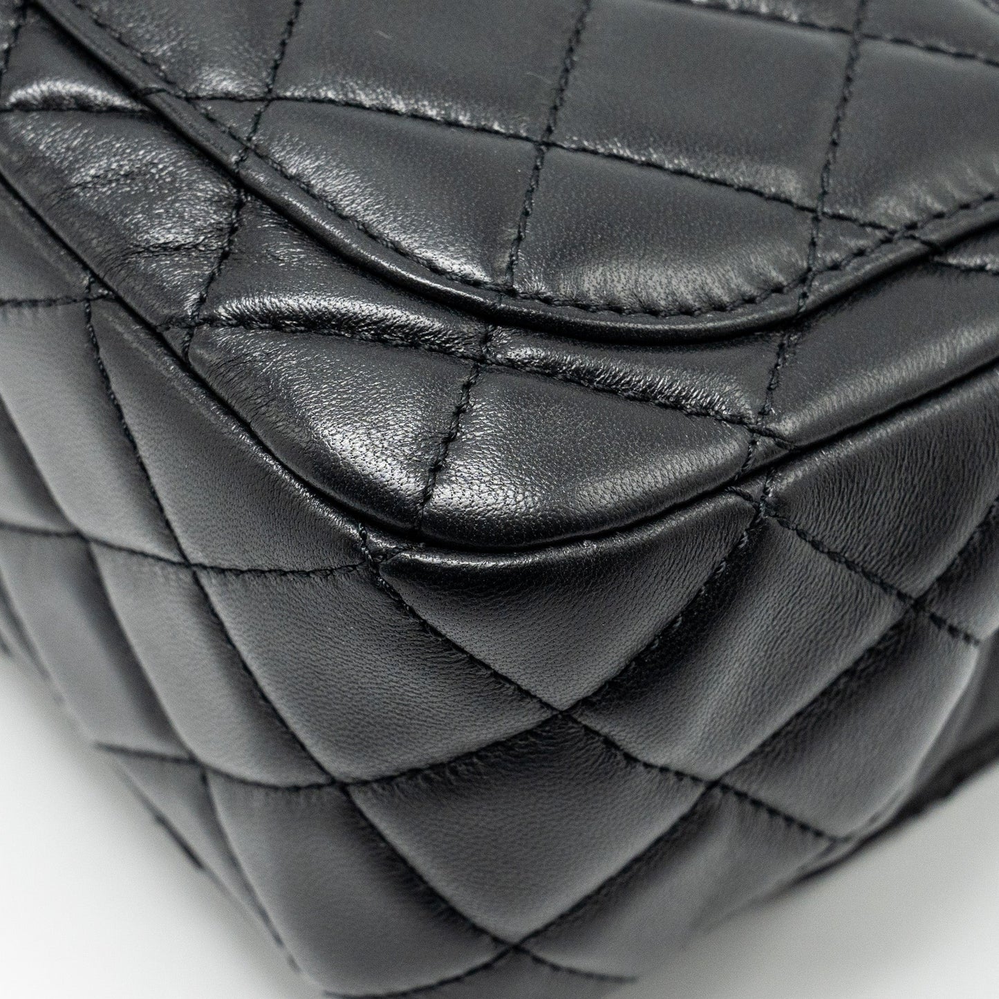 Chanel Pearl Crush Mini Square Flap Bag Lambskin BLACK  (Microchip)
