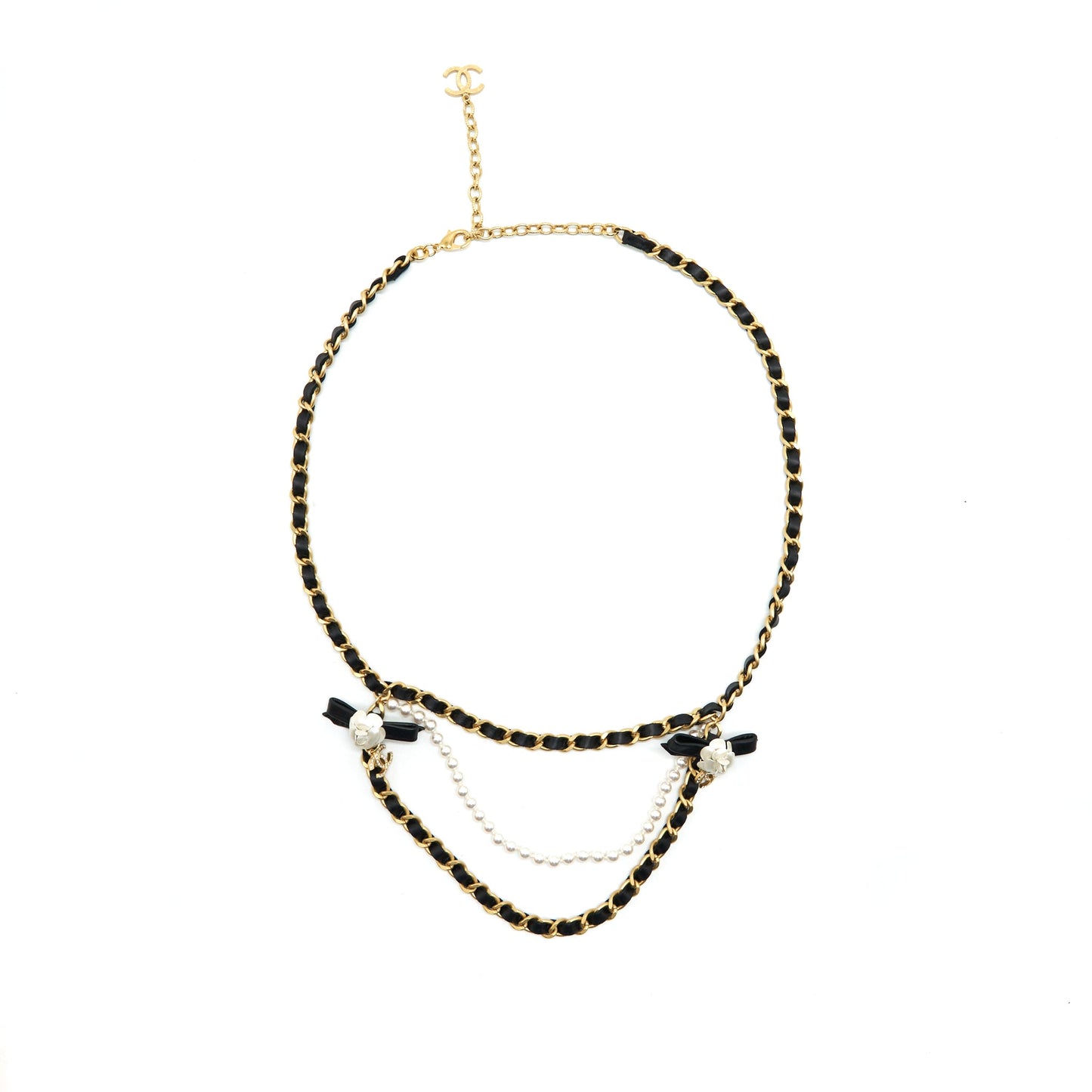 Chanel Pearl and Camellia Chain Belt