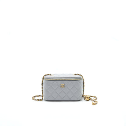 Chanel 21B Pearl Crush Long Vanity with Chain Light Grey