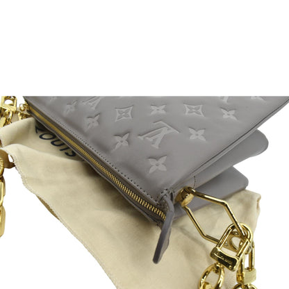 LOUIS VUITTON Coussin PM Monogram Embossed Shoulder Bag Grey