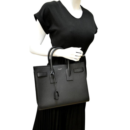 YVES SAINT LAURENT Sac de Jour Leather Satchel Shoulder Bag Black