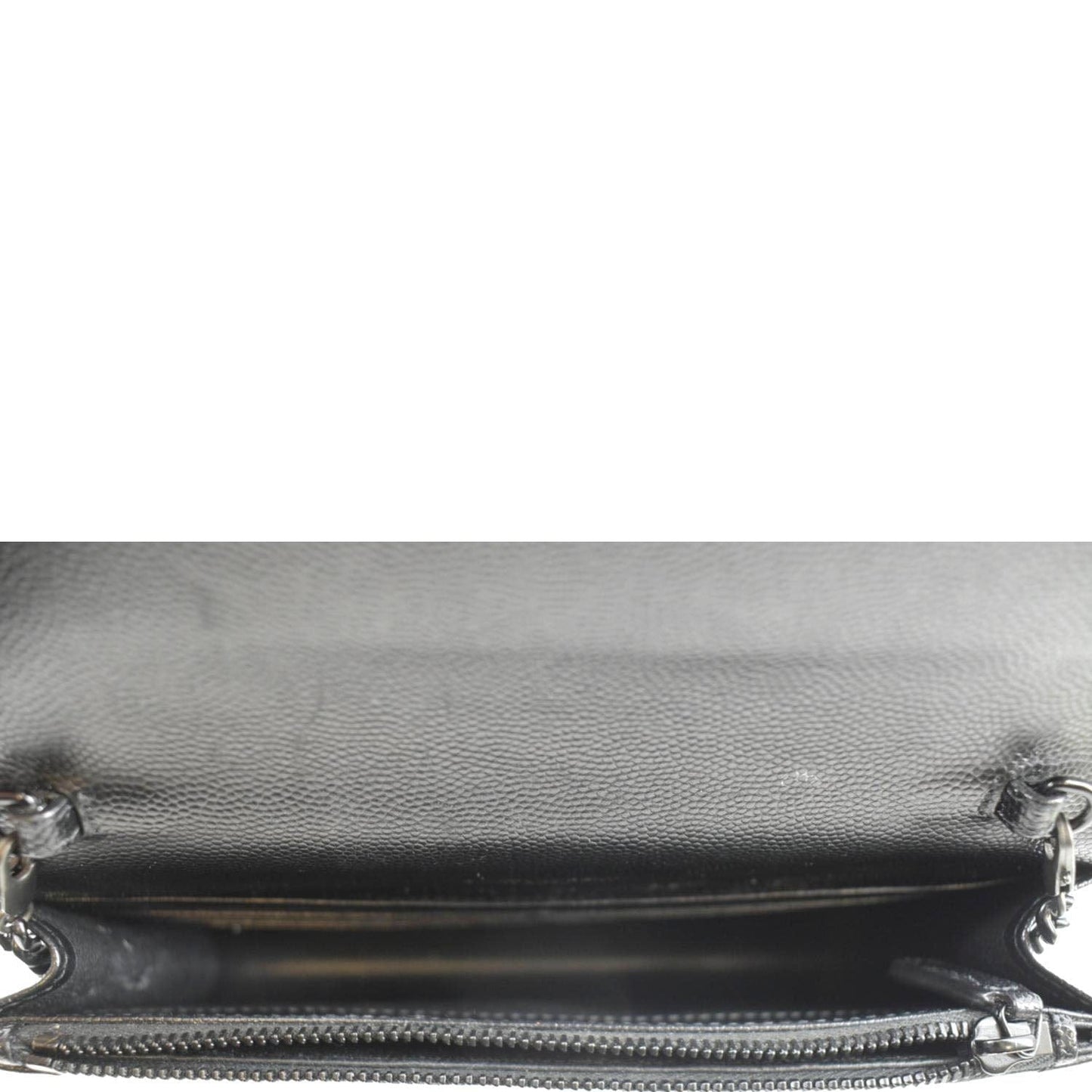 YVES SAINT LAURENT Envelope Chain Leather Crossbody Bag Black