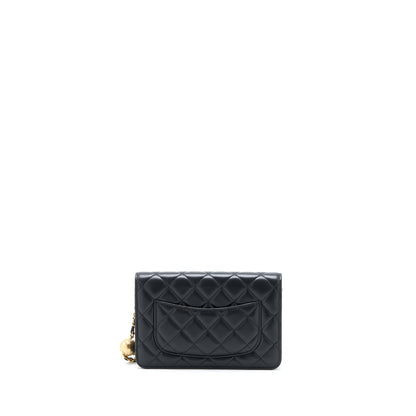 Chanel Pearl Crush Wallet on Chain Lambskin Black  (Microchip)
