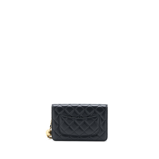 Chanel Pearl Crush Wallet on Chain Lambskin Black  (Microchip)