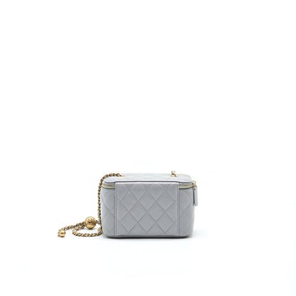 Chanel 21B Pearl Crush Long Vanity with Chain Light Grey