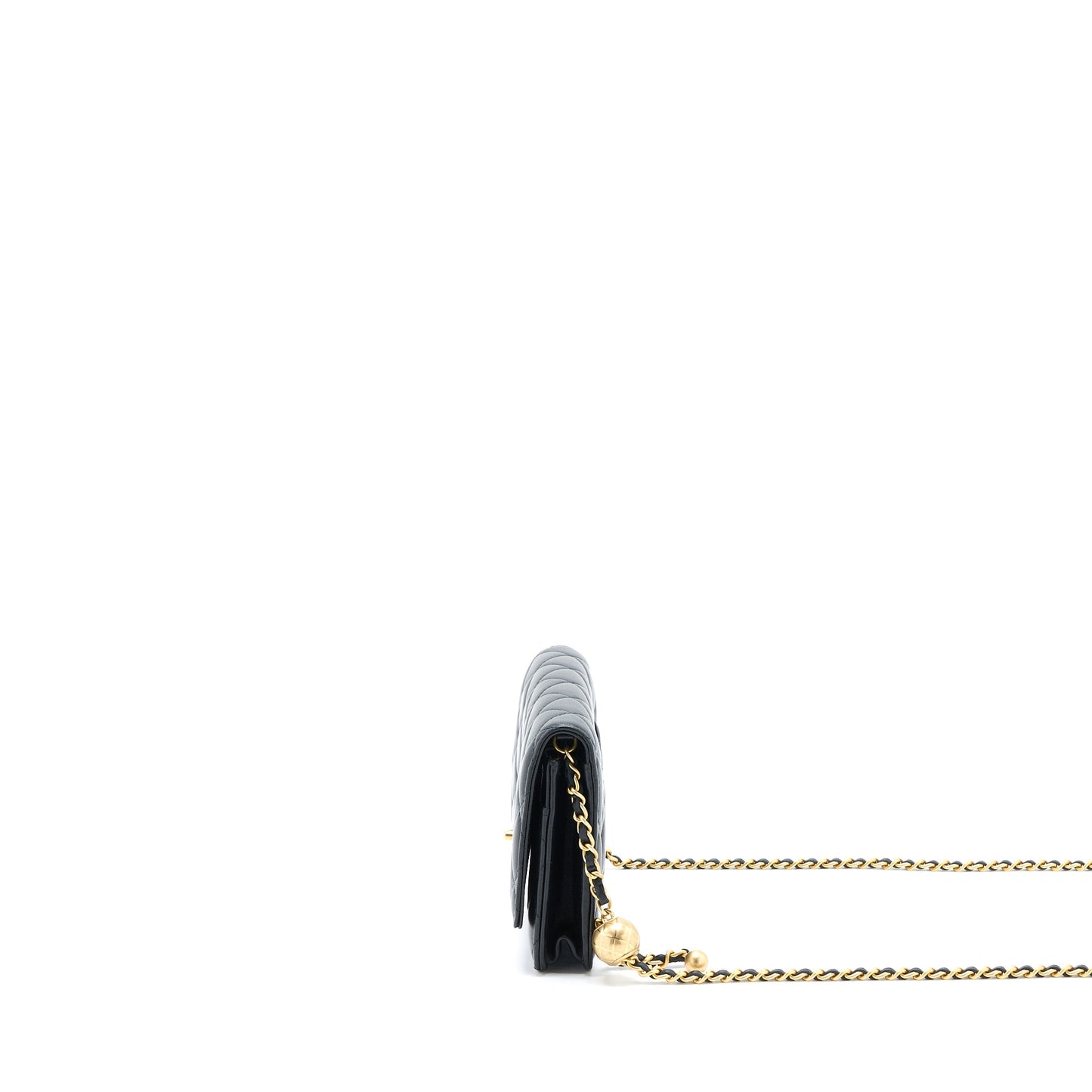 Chanel Pearl Crush Wallet on Chain Lambskin Black  (Microchip)