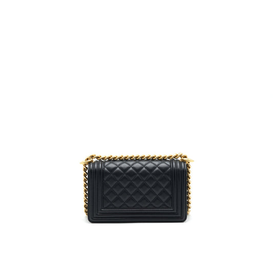 Chanel small boy Bag Calfskin Black with  serial27