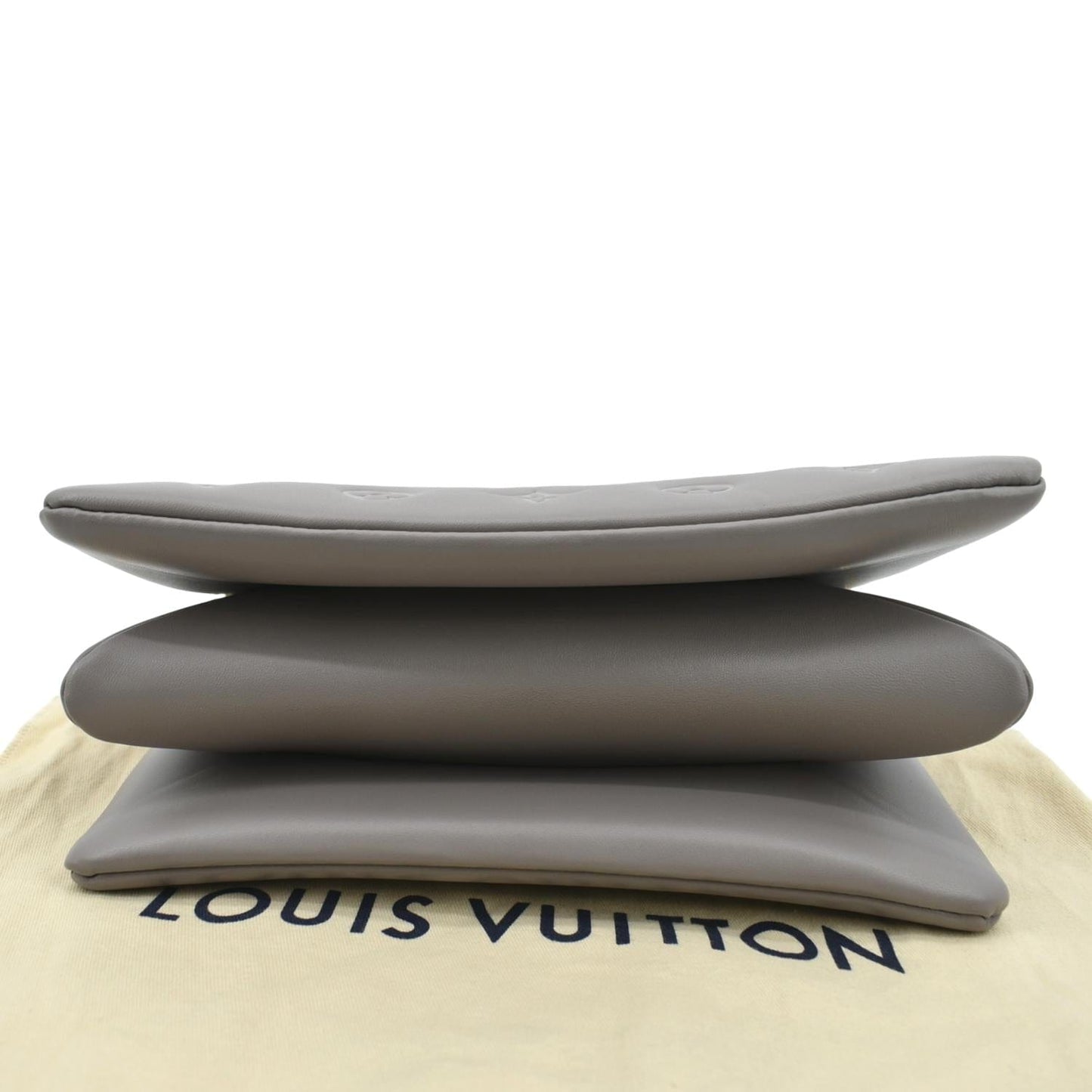 LOUIS VUITTON Coussin PM Monogram Embossed Shoulder Bag Grey