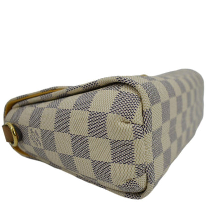 LOUIS VUITTON Croisette Damier Azur Satchel Crossbody Bag White