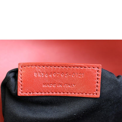 YVES SAINT LAURENT Le Maillon Smooth Leather Shoulder Bag Red