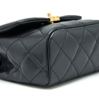 Chanel 22P New Square Flap Bag Caviar Black
