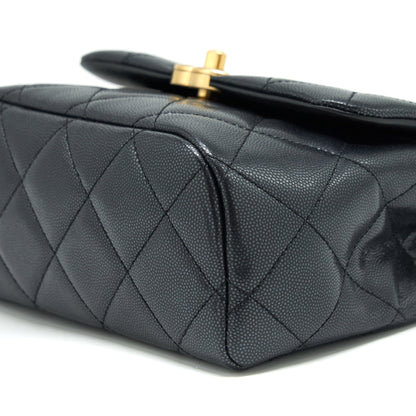 Chanel 22P New Square Flap Bag Caviar Black Brushed