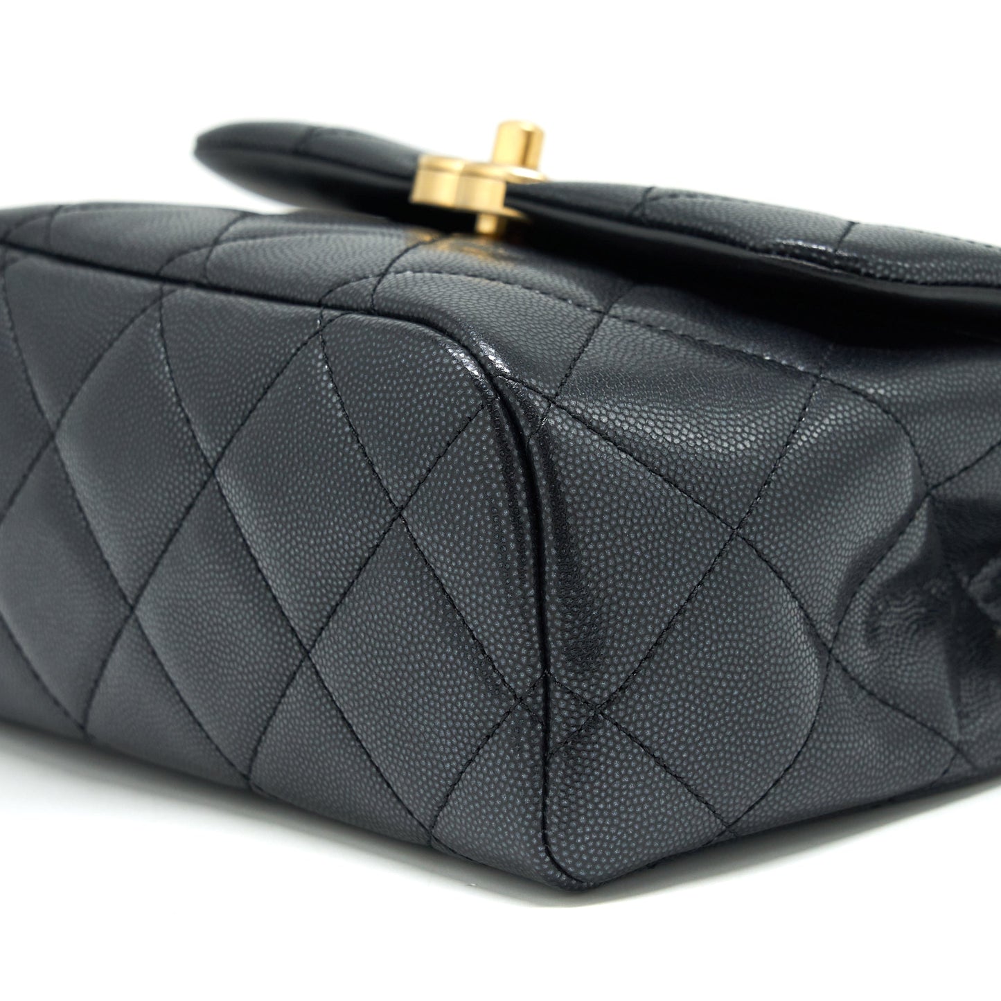 Chanel 22P New Square Flap Bag Caviar Black