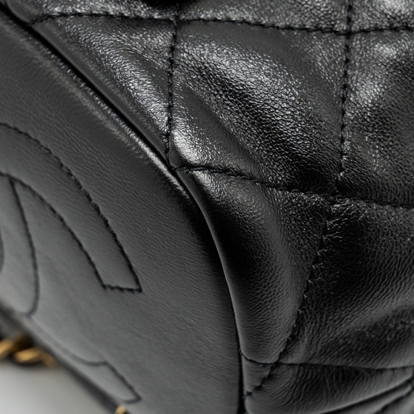 Chanel 22S Candy Chains Mini Bucket Backpack Lambskin Black  (Microchip)