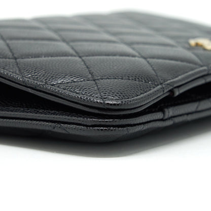Chanel 22P 2 In 1 Wallet On Chain Caviar Black L