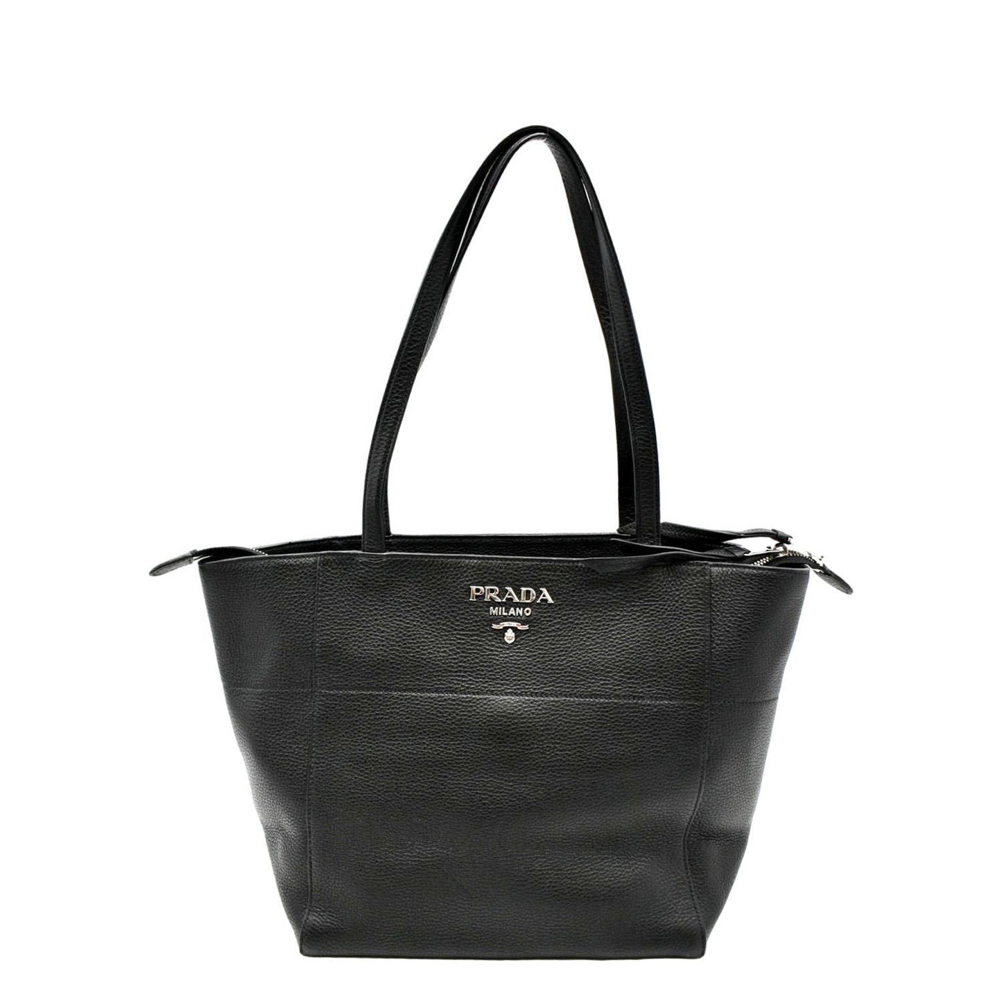 PRADA Leather Tote Bag Black