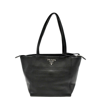 PRADA Leather Tote Bag Black