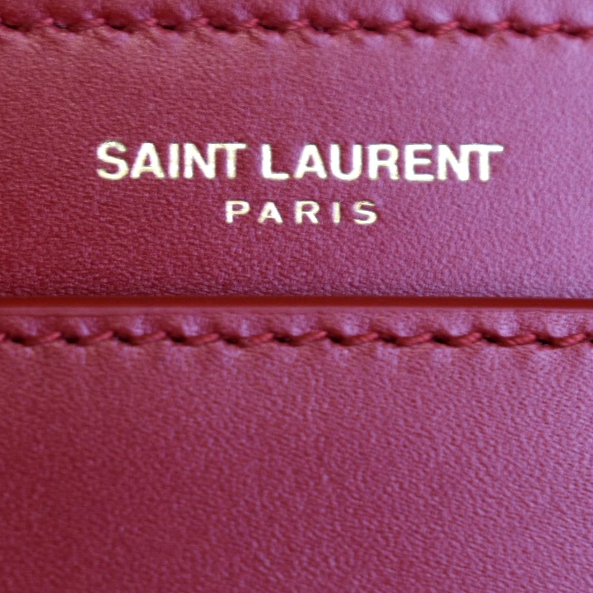 YVES SAINT LAURENT Le Maillon Smooth Leather Shoulder Bag Red