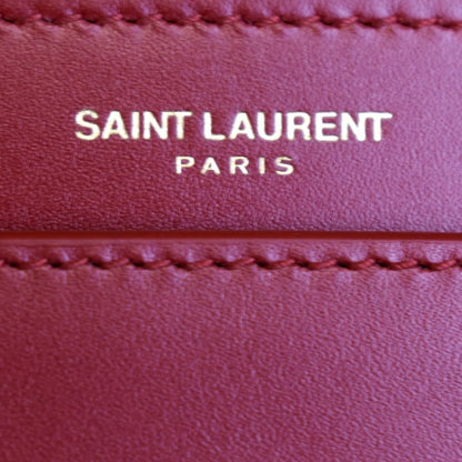 YVES SAINT LAURENT Le Maillon Smooth Leather Shoulder Bag Red