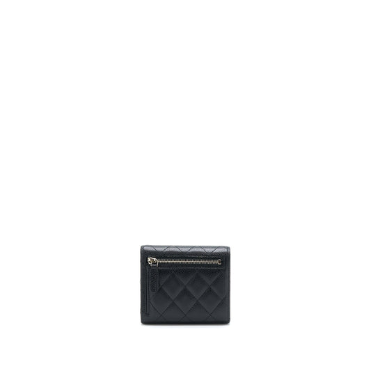 Chanel Classic Small Compact Wallet Caviar Black