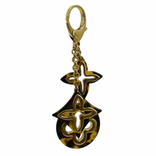 LOUIS VUITTON Tortoise Resin Insolence Monogram Bag Charm Gold