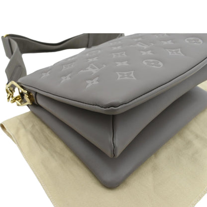 LOUIS VUITTON Coussin PM Monogram Embossed Shoulder Bag Grey