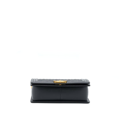 Chanel Medium Boy Caviar Black Brushed Gold Hardware