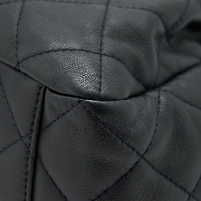 Chanel bucket bag quilted lambskin black L