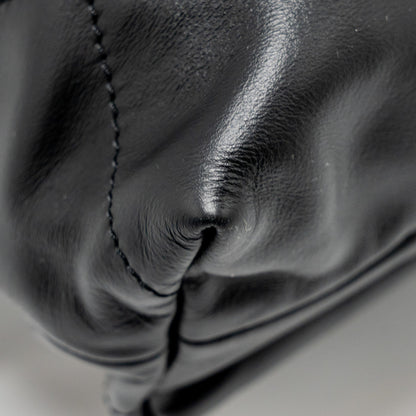 Chanel 22 Backpack White Letter Logo Shiny Calfskin Black  (Microchip)