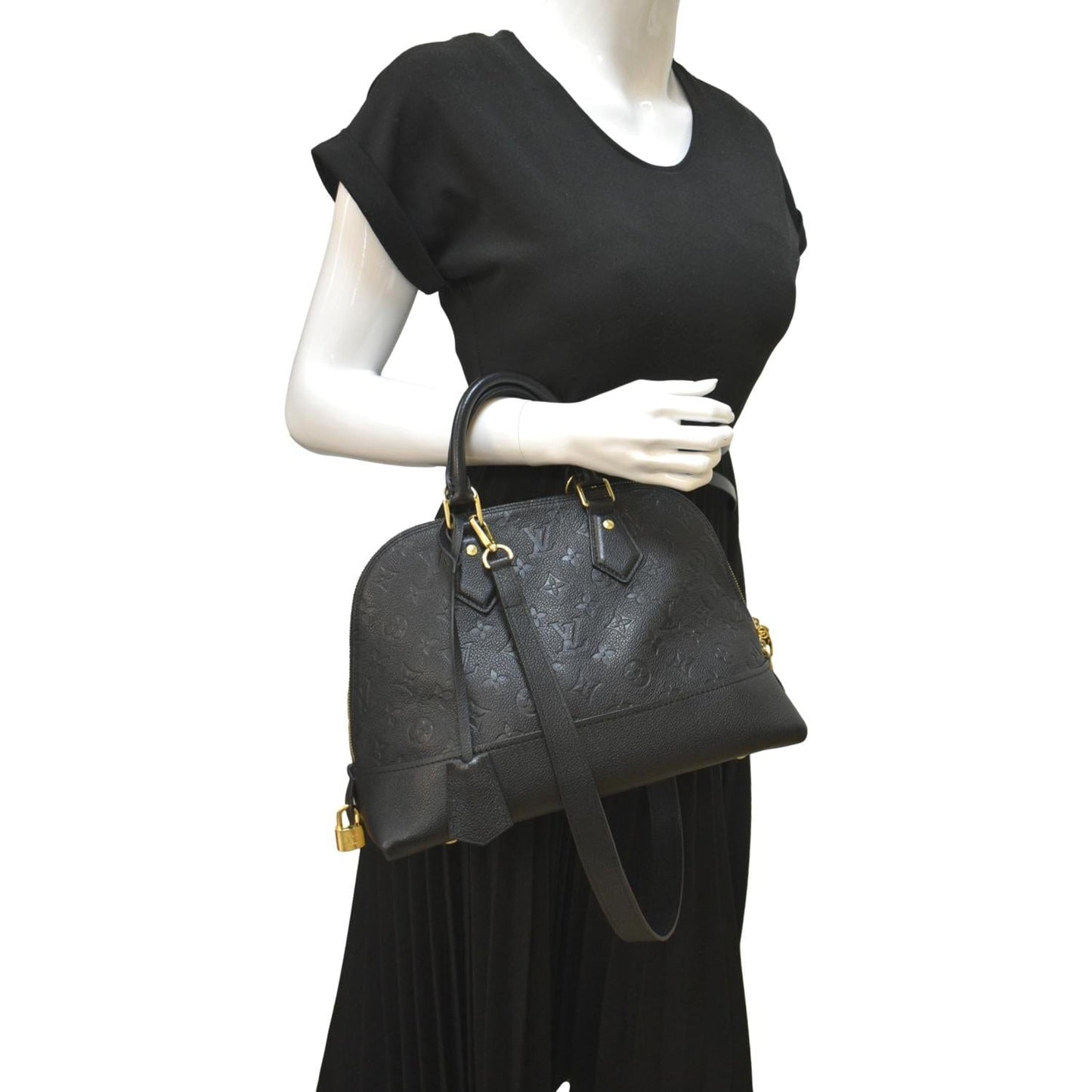 LOUIS VUITTON Neo Alma PM Monogram Empreinte Shoulder Bag Black