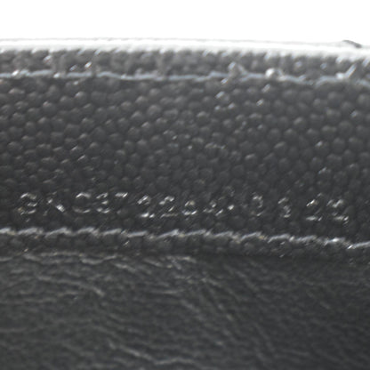 YVES SAINT LAURENT Monogram Grain De Poudre Leather Wallet Black