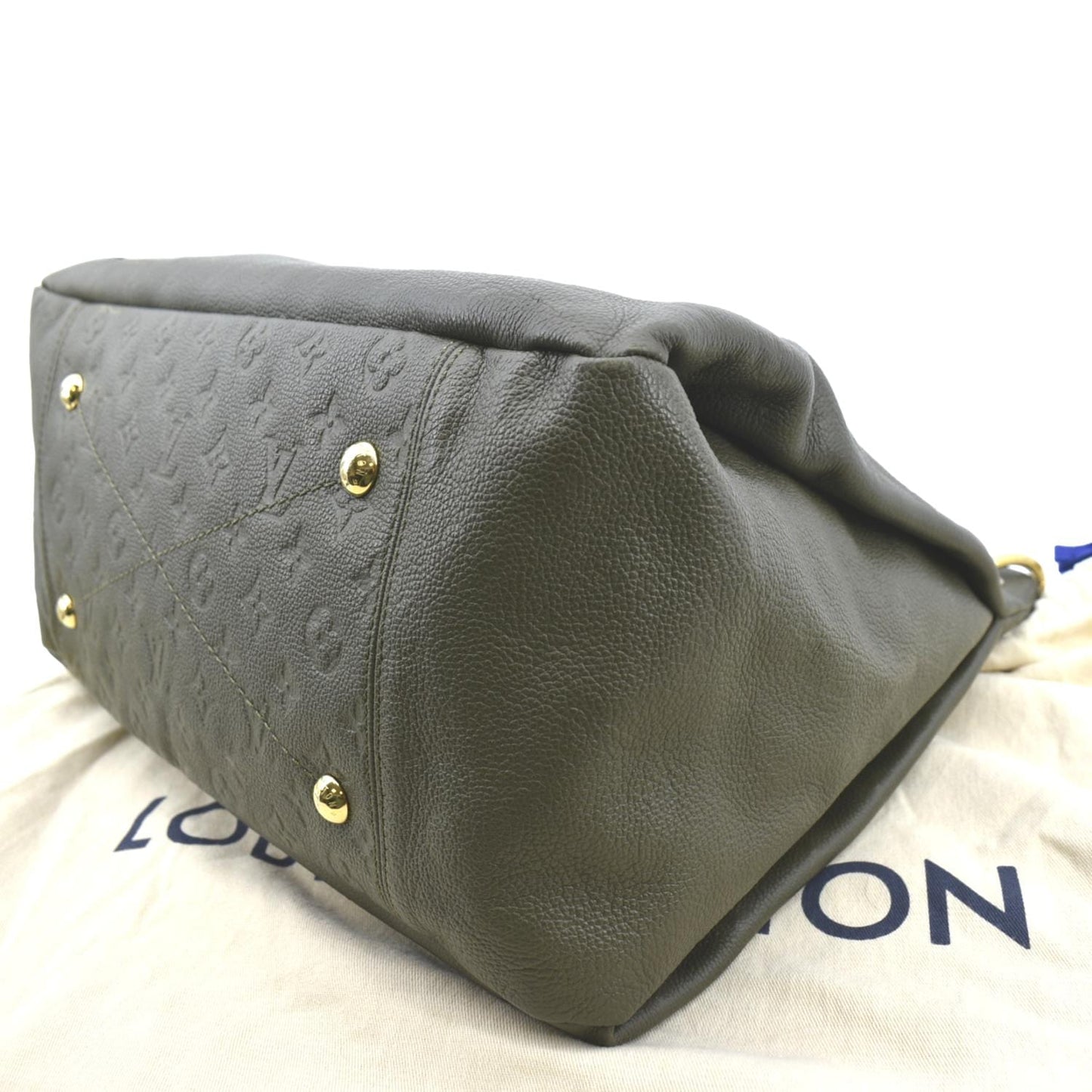 LOUIS VUITTON Artsy MM Monogram Empreinte Leather Shoulder Bag Khaki Green