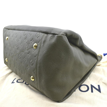 LOUIS VUITTON Artsy MM Monogram Empreinte Leather Shoulder Bag Khaki Green