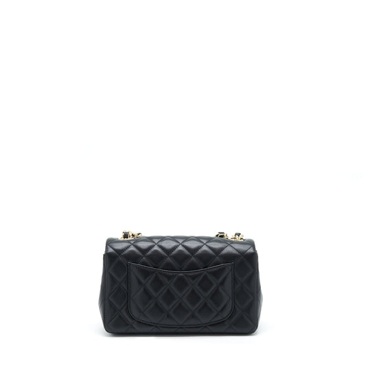 Chanel Mini Rectangular Flap Bag With Bag Charms Giant Chains Lambskin Black
