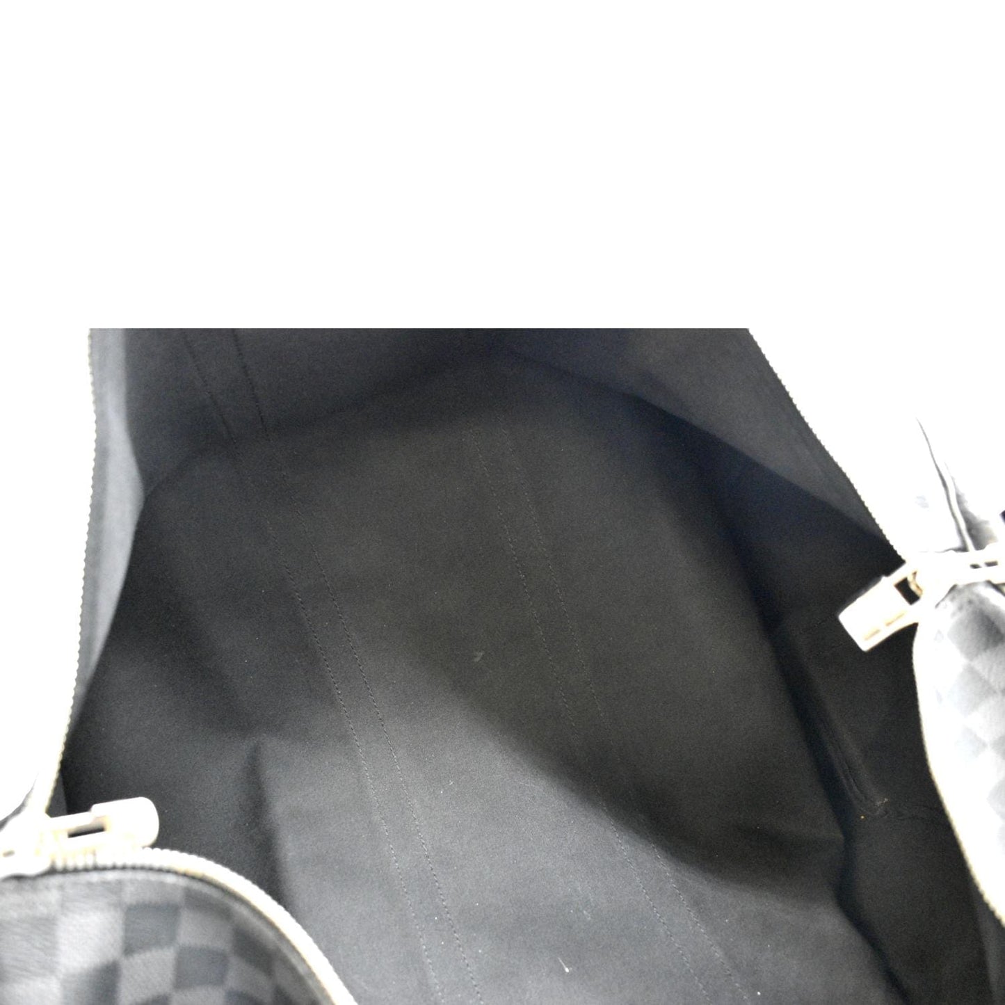 LOUIS VUITTON Keepall 55 Damier Graphite Bandouliere Travel Bag Black