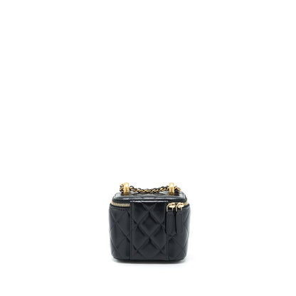 Chanel 21A Gold Crush Mini Vanity Case Calfskin Black