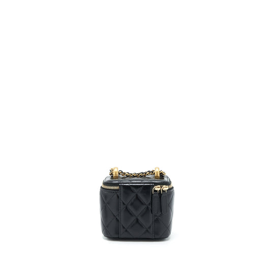 Chanel 21A Gold Crush Mini Vanity Case Calfskin Black