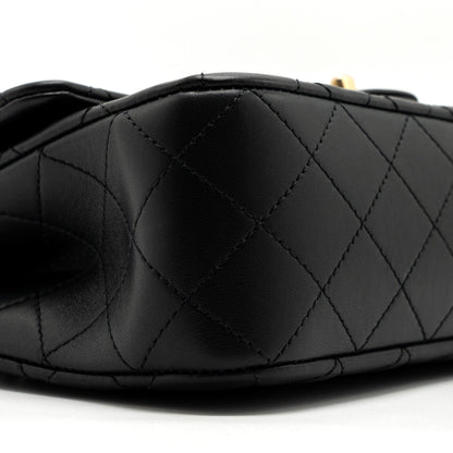 Chanel 23s camellia chain flap bag lambskin black  (Mircochip)