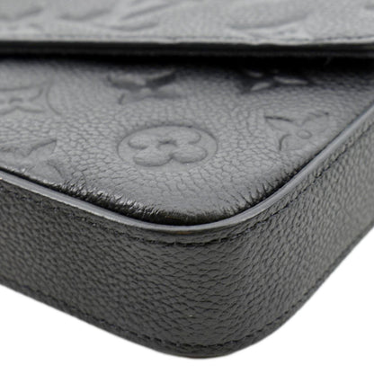 LOUIS VUITTON  Felicie Monogram Empreinte Pochette Crossbody Bag Black