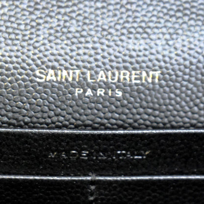 YVES SAINT LAURENT Cassandre Matelasse Chain Wallet Crossbody Bag Black