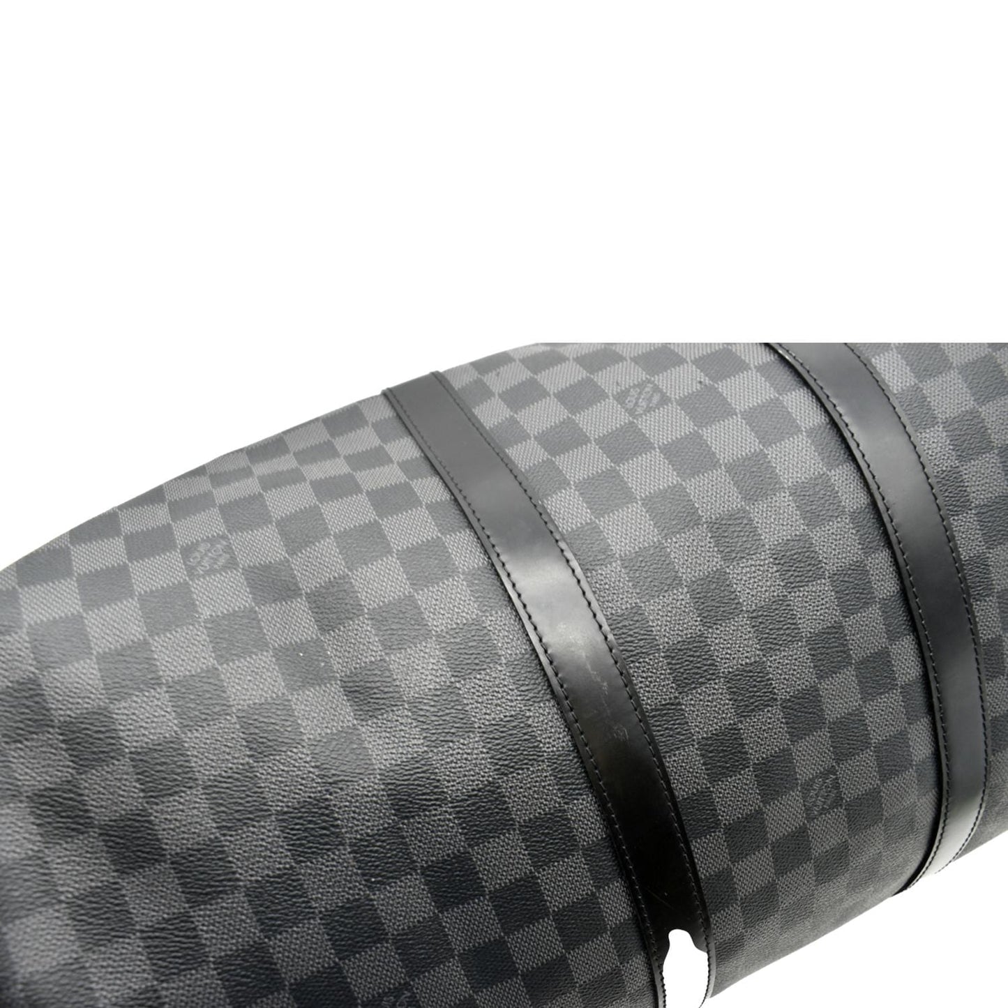 LOUIS VUITTON Keepall 55 Damier Graphite Bandouliere Travel Bag Black