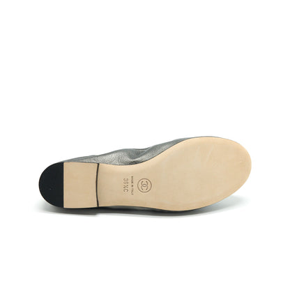 Chanel Lambskin Ballet Flat Shoes Size 36.5