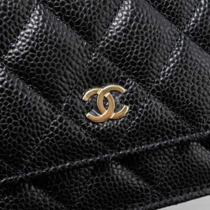 Chanel Classic Wallet On Chain Caviar Black  (microchip)