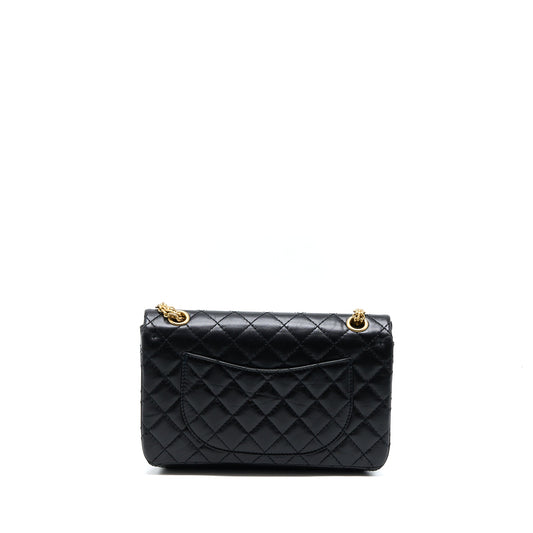 Chanel Small 2.55 Reissue Flap Bag Aged Calfskin Black Brushed
