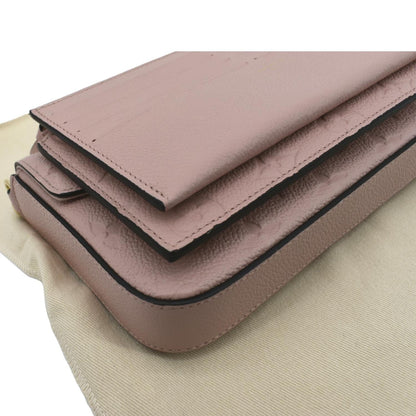 LOUIS VUITTON Pochette Felicie Monogram Leather Chain Wallet Pink