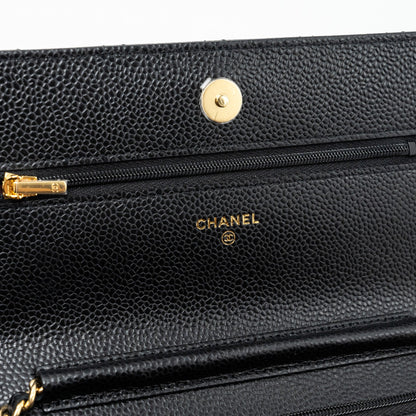 Chanel Classic Wallet On Chain Caviar Black  (microchip)