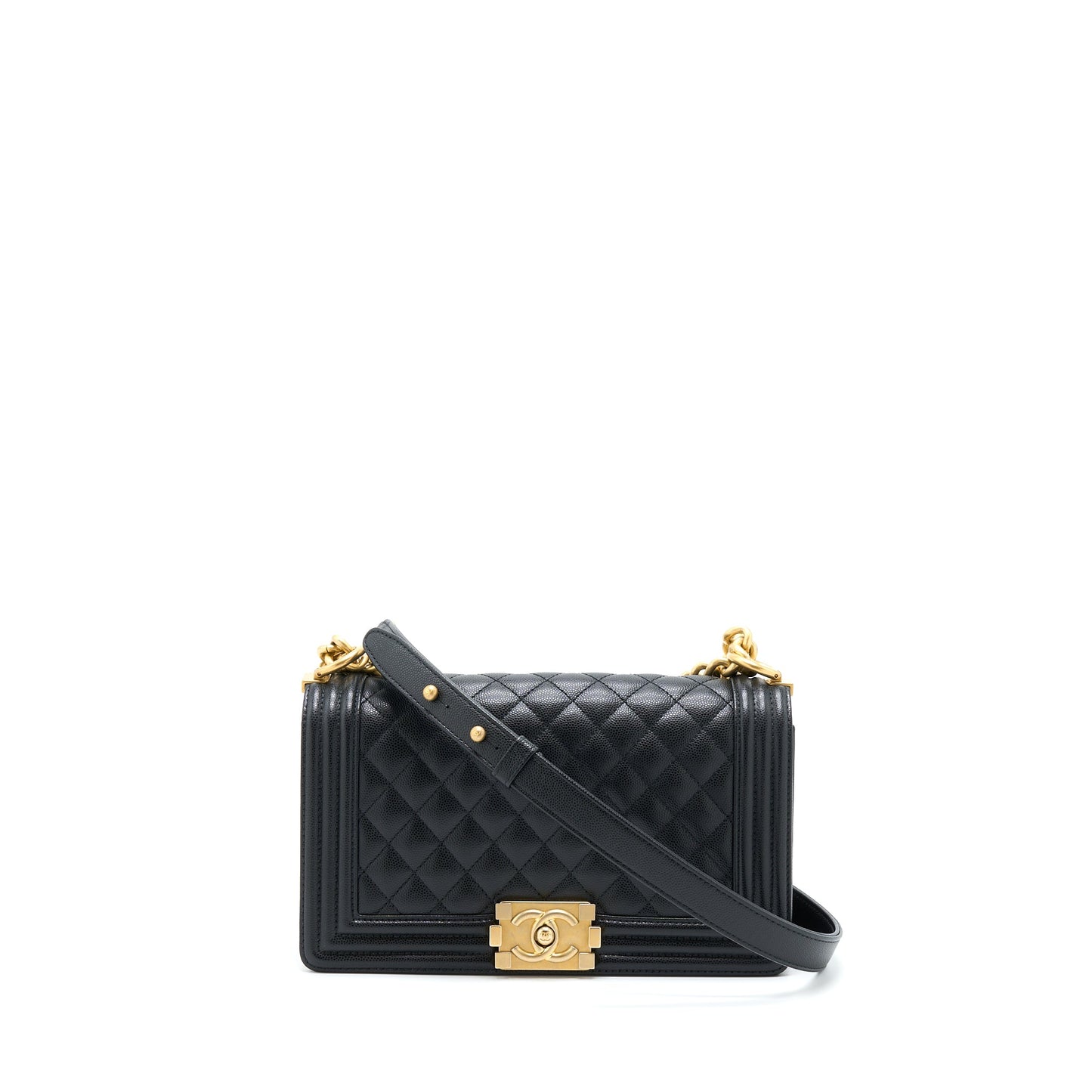 Chanel Medium Boy Bag Caviar Black Brushed
