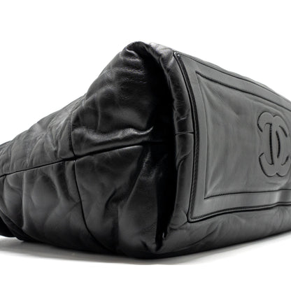 Chanel Puffy Down Down Tote Bag lambskin Black