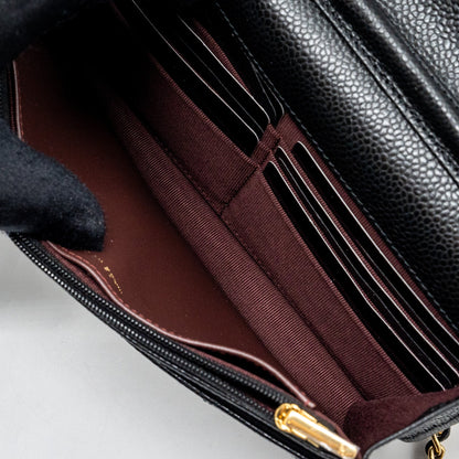 Chanel Classic Wallet On Chain Caviar Black  (microchip)