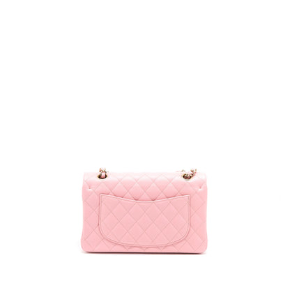 Chanel 22C Small Classic Double Flap Bag Caviar Pink L (Microchip)